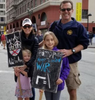Lyle Trachtenberg with his wife Adrianna Belan and daughters.